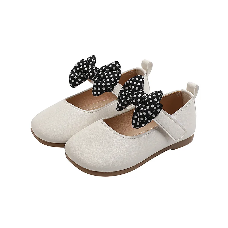 

Beige Black Pink Bowknot Princess Shoes Girls Casual Leather Shoes Kids Flat Single Shoes Comfortable Chaussure Fille 1 2 3 4-6T