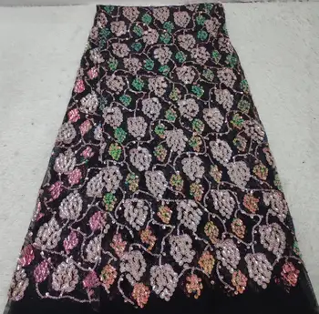 

African Lace Fabric 2019 High Quality Lace Fabric French Sequins Net Cord Tulle Fabrics Nigerian Laces For Wedding Dress green