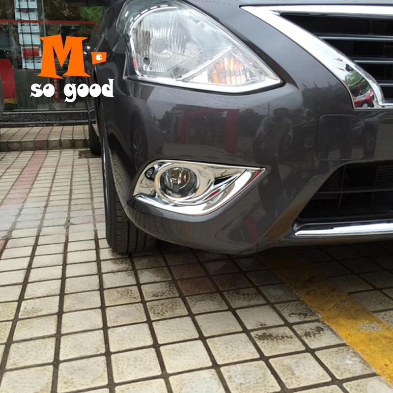 2011 2012 2013 для Nissan Sunny Car передняя противотуманная фара Foglight рамка панель Крышка отделка ABS хром авто аксессуары
