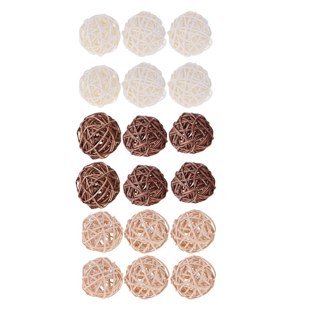 6 Pieces Handcrafts Embellishments Decorative Wicker Balls Spheres Rattan Twig Balls DIY Christmas Decor Room Decor 7cm