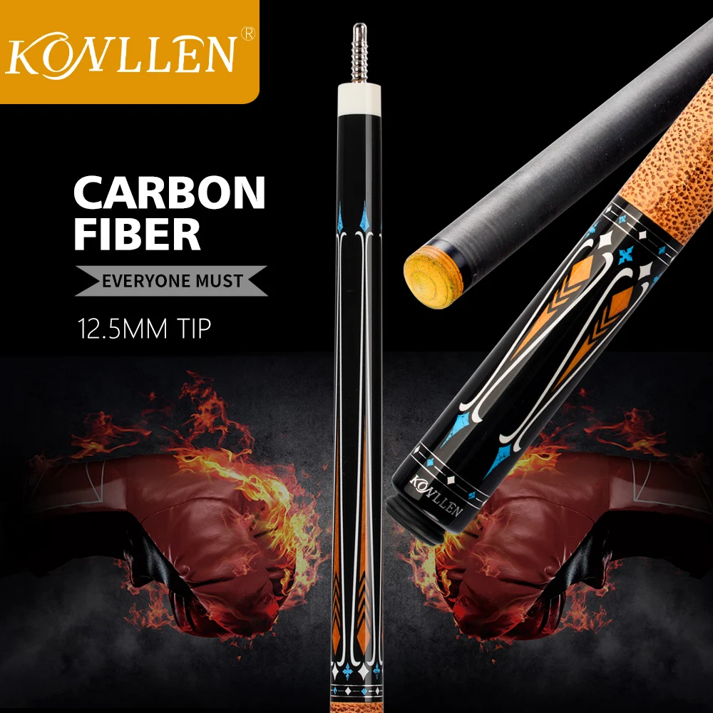 Konllen Cue Carbon Energy Full Carbon Fiber Pool Cue Shaft 12.5mm Kit 3