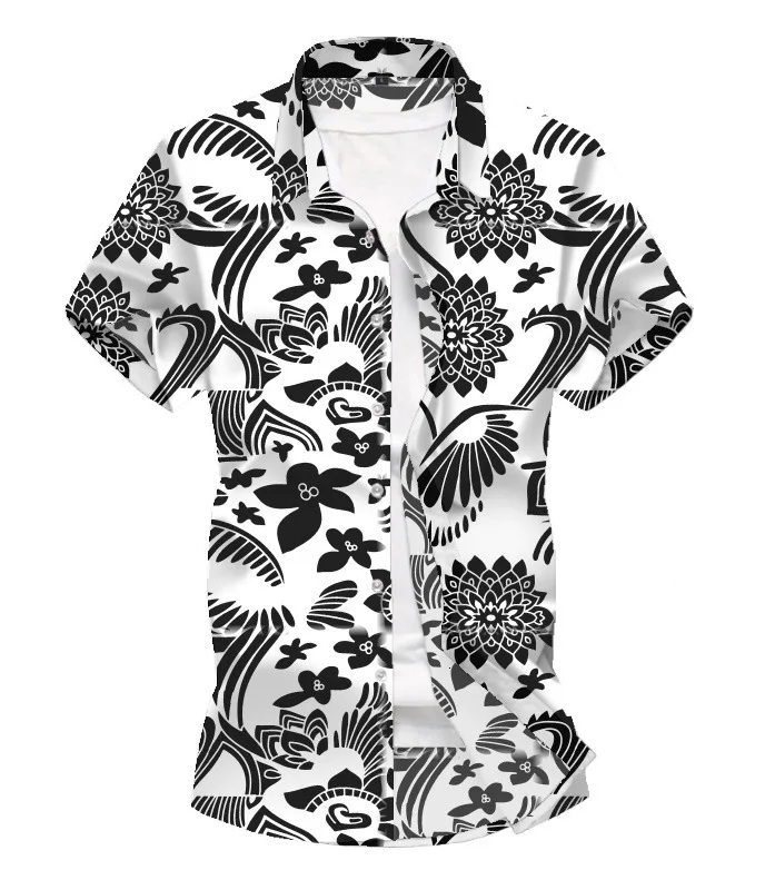 2020 песчаный пляж рубашка Гавайи короткий рукав цветок мужской|Классические| |
