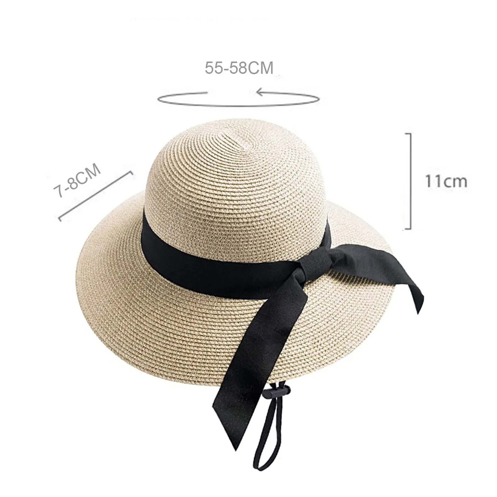 protección Solar de Verano Sombrero de Playa Fedora Plegable Magracy Sombrero de Paja para niños 