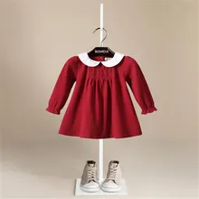 Платье для маленьких девочек; теплое хлопковое платье принцессы в клетку с длинными рукавами; детская одежда; Детские платья для малышей; Рождественский костюм для малышей