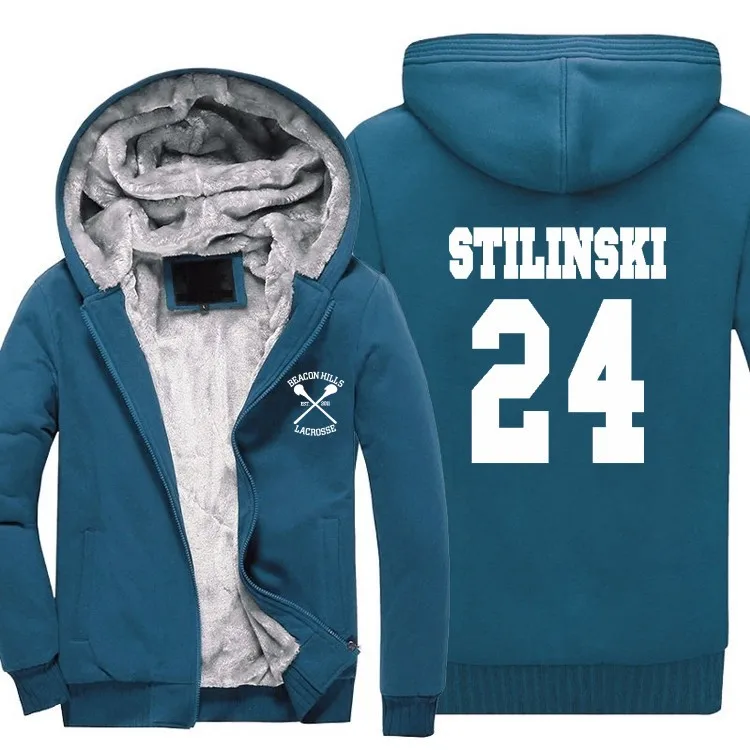 Новинка г. STILINSKI 24 принт модная хип хоп зимняя Толстая Толстовка мужская Подростковая Волчья спортивная одежда Harajuku 5XL толстовки - Цвет: Синий