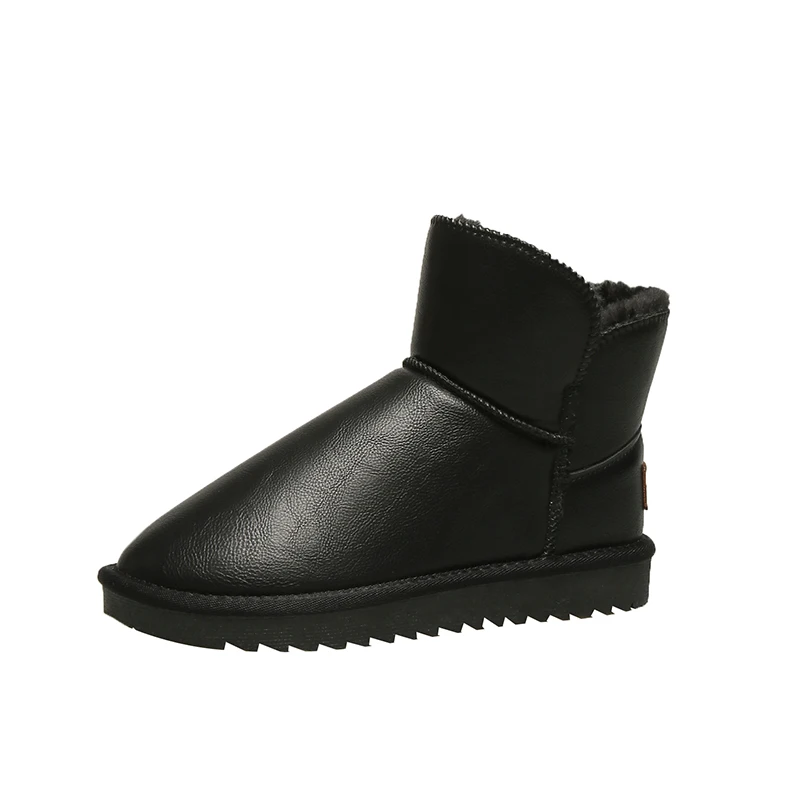

Shoes Women's Rubber Boots Australia Leather Booties Bootee Woman 2019 Lace Up Round Toe Low Heels booties Rain Mid Calf Snow