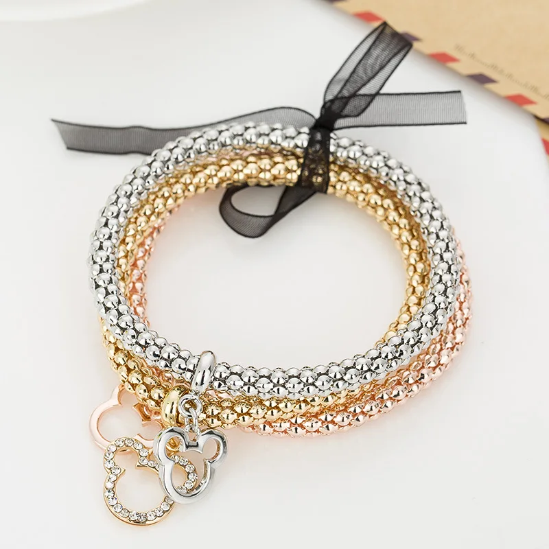 Модный женский браслет из сплава с кристаллами и геометрическим рисунком, эластичный трехцветный браслет для женщин, горячая Распродажа - Окраска металла: 13