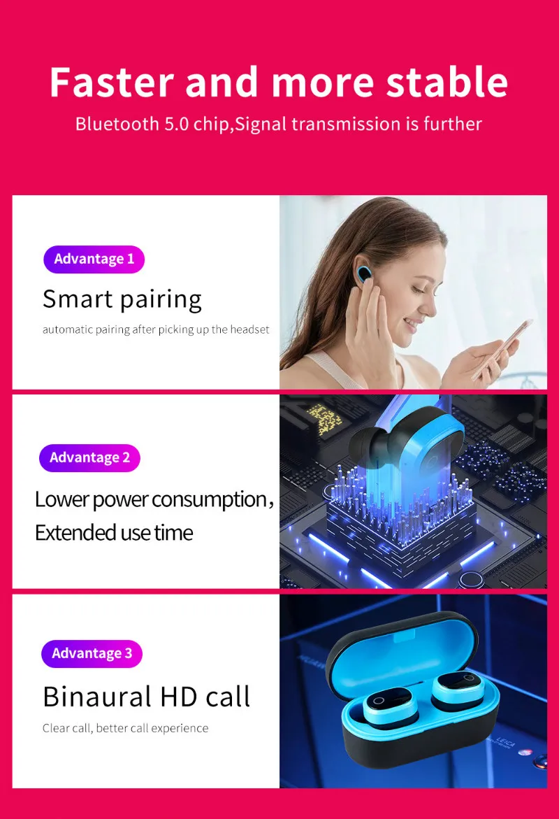 A9 TWS Bluetooth наушники настоящие Беспроводные наушники с микрофоном Bluetooth гарнитура для смартфона