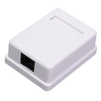 

RJ45 Box Information Module Ethernet White Junction Desktop Unshielded Network Connector Extension Cable Single Port