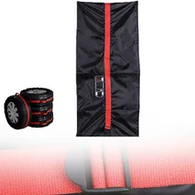 

1pcs 80cm Car Spare Tire Protection Cover Bag L-210T Polyester Taffeta Black + Red For 16-20 Inch Tire Storing Car Spare Tyres