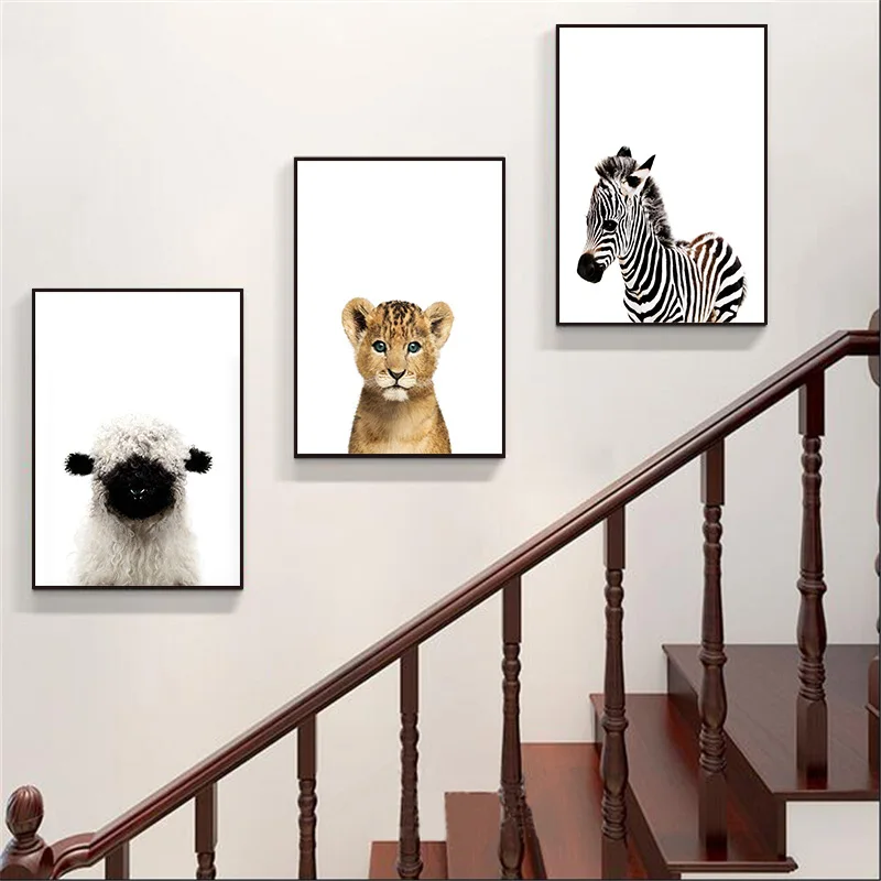 Modern Wall Posters for Living Room and Nursery Vivi Animals Painting Home Decor No Frame Art Decoration Picture | Дом и сад