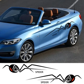 

2pcs Car Stylish Funny Sticker Auto Vinyl Wrap Side Stripe Decal Car Spider Graphics DIY Styling Sticker Car Tuning Accessories