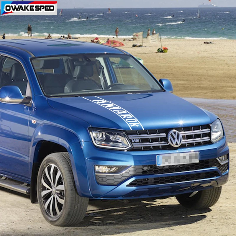 Pick Up Styling OFF ROAD Sticker For Volkswagen-Amarok Car Hood Bonnet Stripes Sport Auto Engine Cover Decor Vinyl Decals (4)