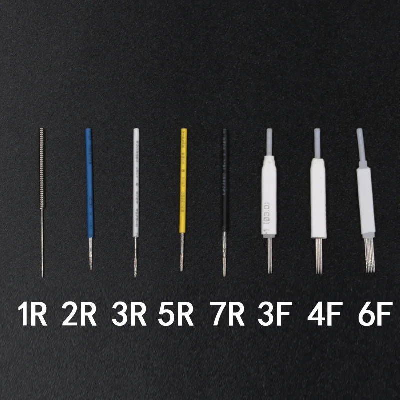 50 шт. Merlin Microblaidng иглы татуировки 1R/2R/3R/5R/7R/3F/4F/6F для перманентного макияжа бровей