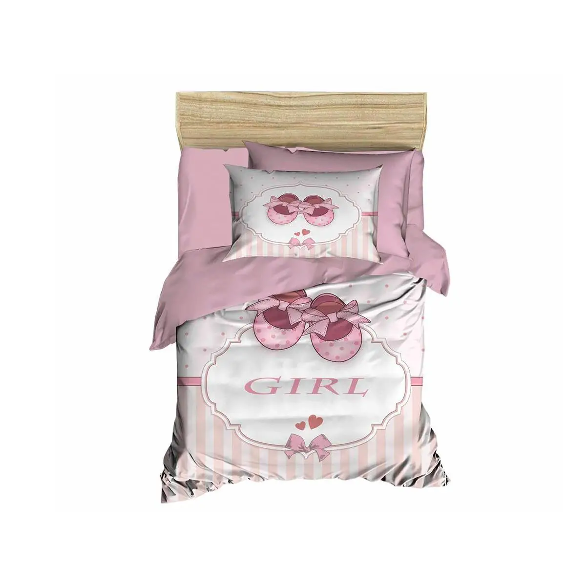 Digital Printed 3d Baby Duvet cover set Girl Powder
