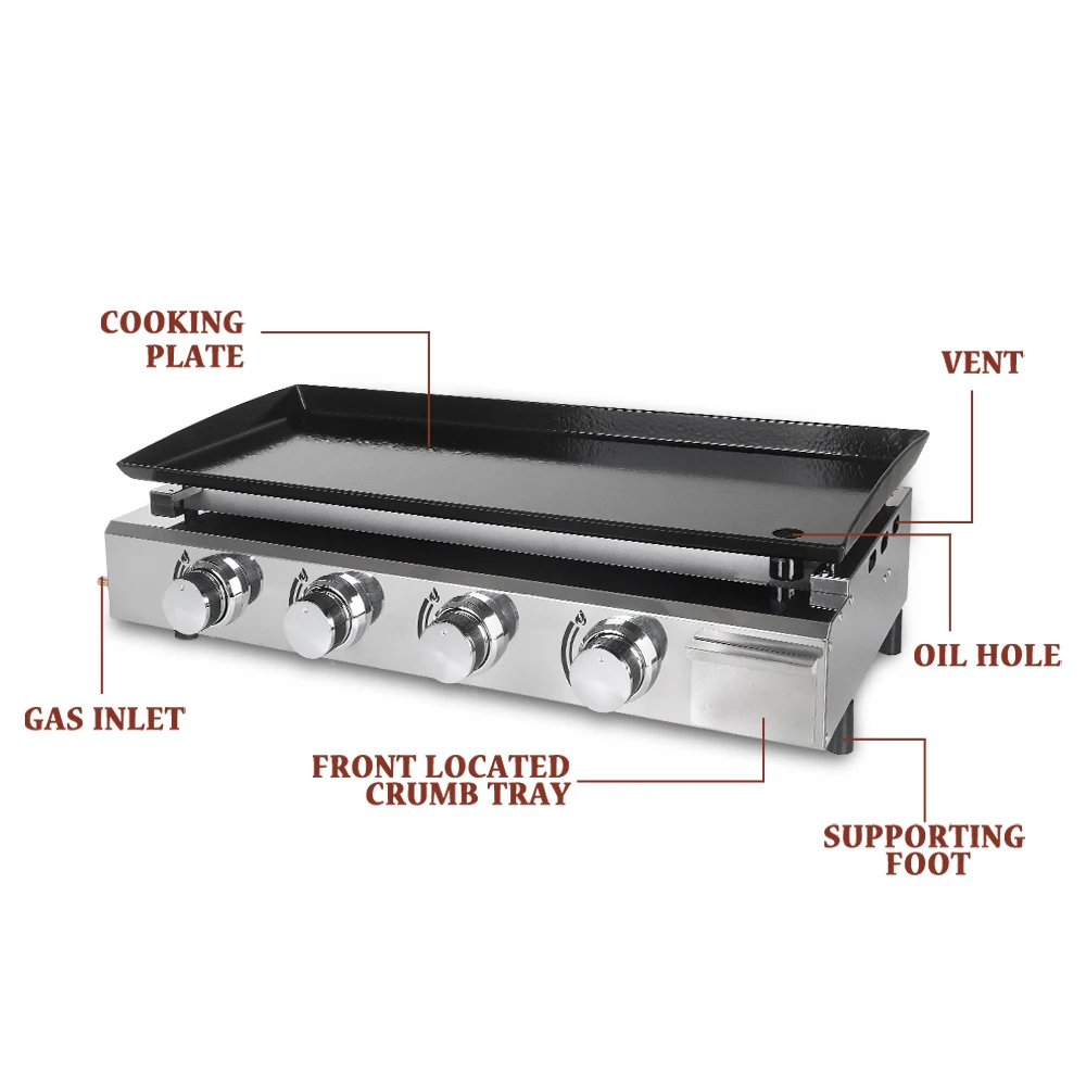 ITOP 4 конфорки Газовая планча барбекю грили Инструменты для на открытом месте