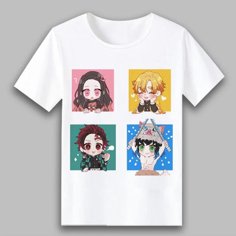 Kawaii Anime Demon Slayer T Shirt Women Men Kamado Kimetsu No Yaiba Graphic Tees Tanjirou Unisex Tops Funny Tshirt Male custom t shirts Tees