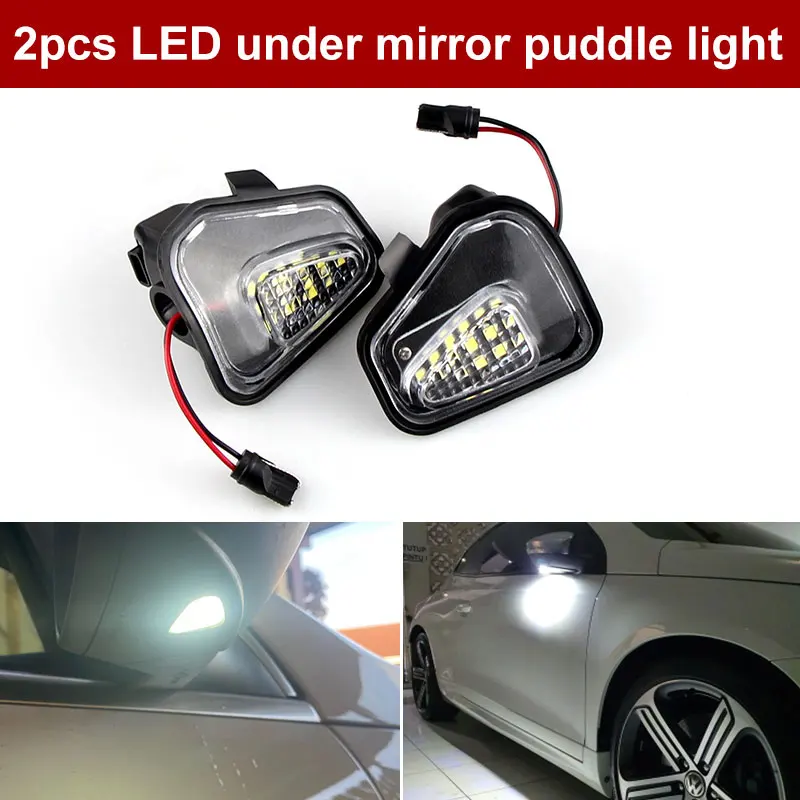 LED Side Rearview Mirror Floor Ground Puddle Welcome Lights (2-Pack)