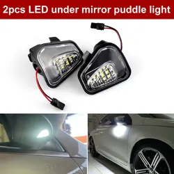 LED Side Rearview Mirror Floor Ground Puddle Welcome Lights (2-Pack) (White)