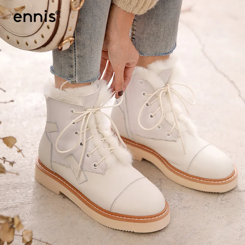 ENNIS/женские зимние ботинки на меху; Ботинки martin на платформе со ...
