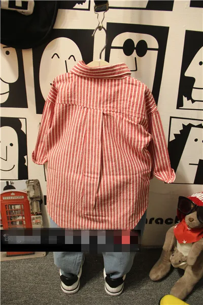 Wechat/деловая рубашка в полоску для мальчиков; детская рубашка в английском стиле; INS; детская одежда
