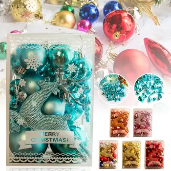 

30Pcs Christmas Ornaments Set Shatterproof Ball and Christmas Hanging Decorations Xmas Tree Party Decoration