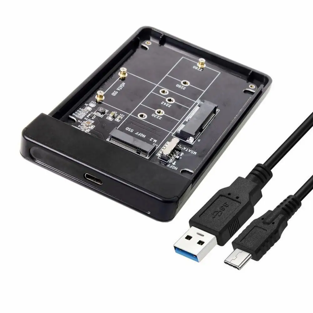 Комбинированный M.2 NGFF B-key& mSATA SSD к usb type-C конвертер корпус легко установить AA4542