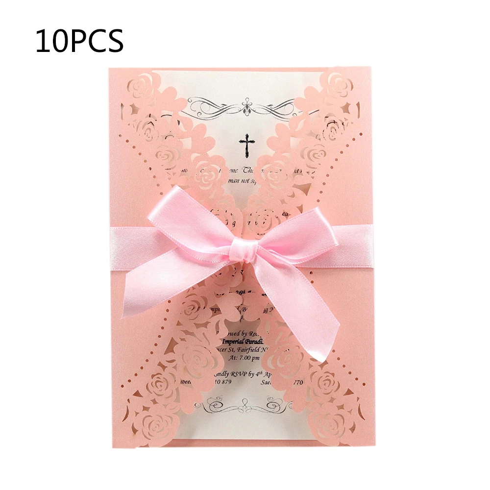  10Pcs Laser Cut Wedding Invitations Cards + Envelope & Inner sheet Wedding Friends Invite Gift Card - 4.00054E+12