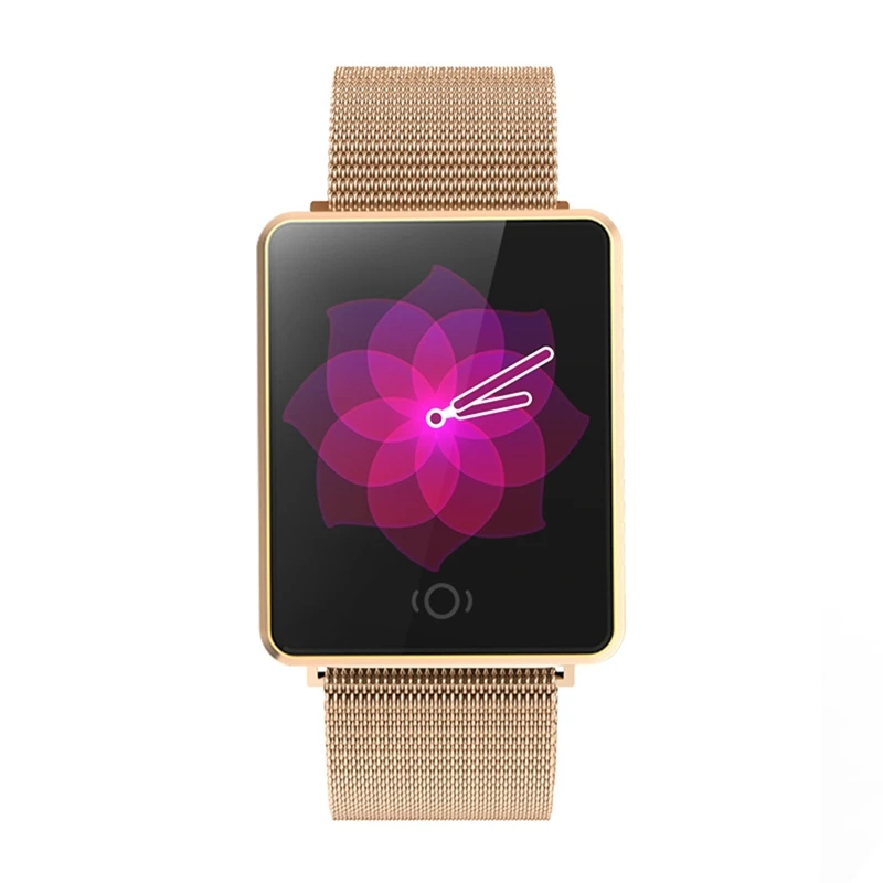 OPQ-CK26 Fashion Smart Women Watch Sports Activity Physiological Record Rose Gold Elegant Watch Stainless Steel Strap