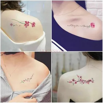 

50pcs waterproof stickers Tattoo stickers waterproof Women long-lasting simulation English flowers realistic arm ankles Sexy