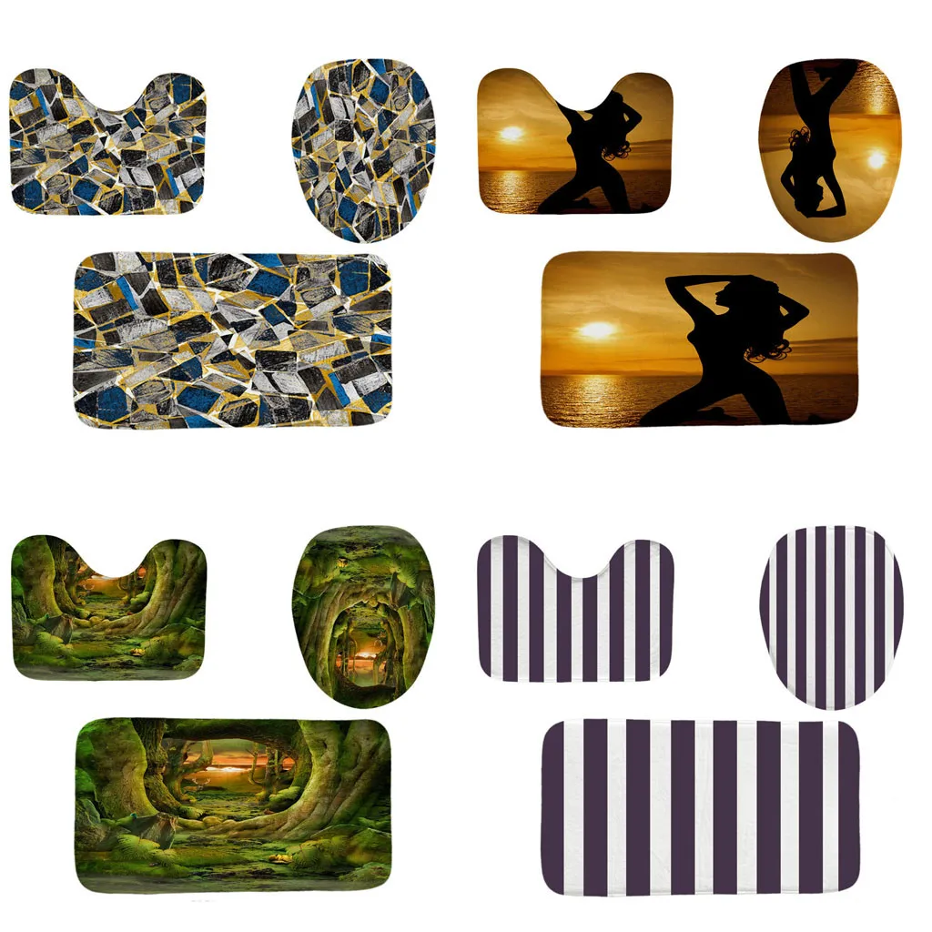 

3pcs Non-Slip Fish Scale Bath Mat Bathroom Kitchen Carpet Doormats Decor Bath Bathroom Carpet Decor doormat fish Home Decor