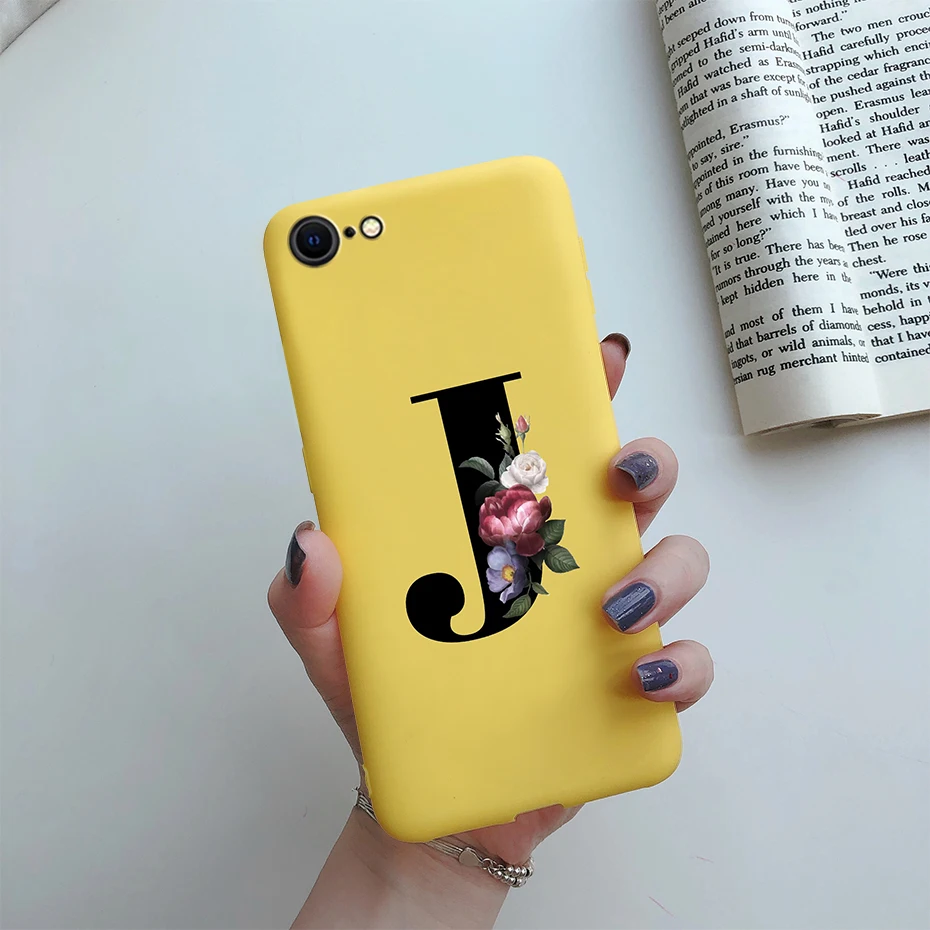 Alphabet Flower Silicone Phone Case – Soft, Stylish Bumper Cover