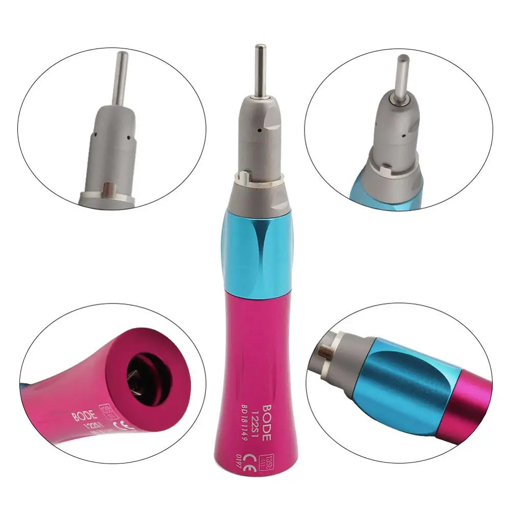 

Dental Low Speed Handpiece Air Turbine Straight Nose Dental Handpiece 1:1 Ratio Pink Bode