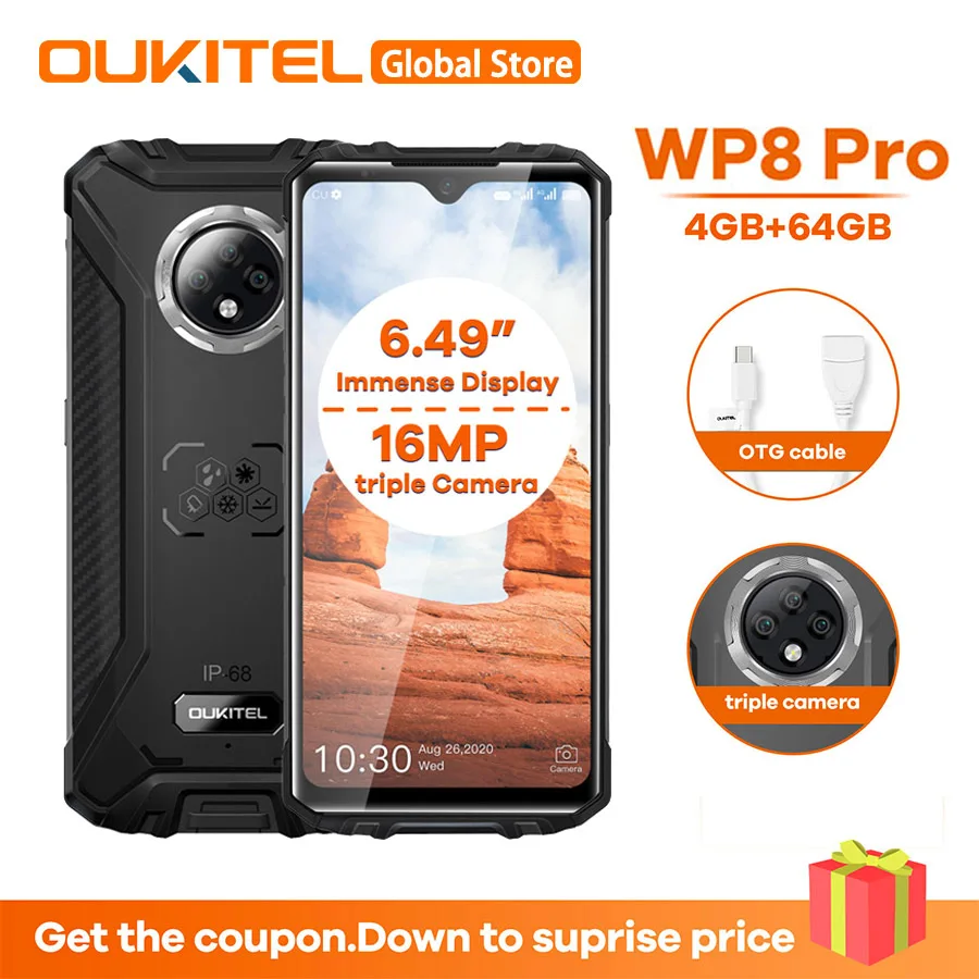 OUKITEL WP8 Pro смартфон с 5 дюймовым дисплеем восьмиядерным процессором MT6762D ОЗУ 4 Гб