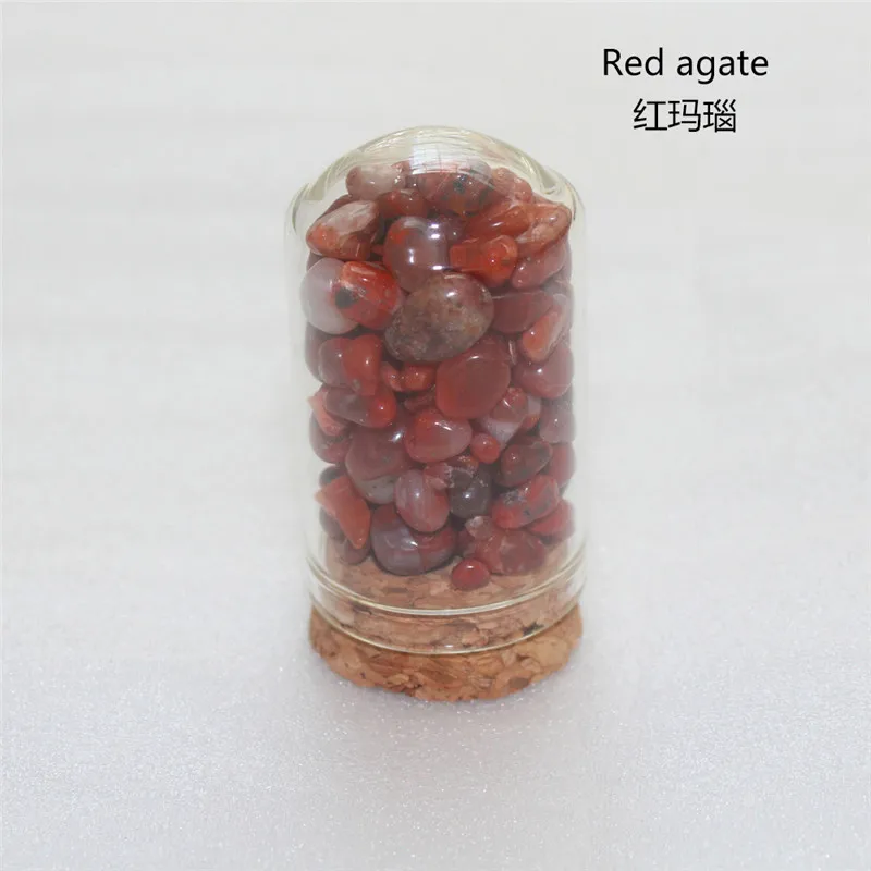 1 шт. различные природные хрустальные дробленые камни плавающая бутылка Желая бутылка Коллекция украшения - Цвет: Red agate
