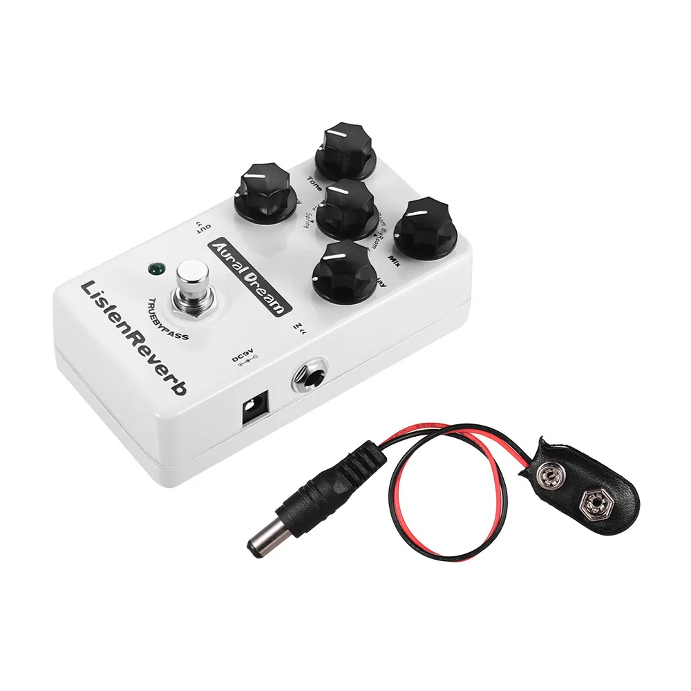 Aural Dream Listen Reverb Guitar Effect Pedal with 8 Rever Effects True Bypass Guitar Pedals Accessories