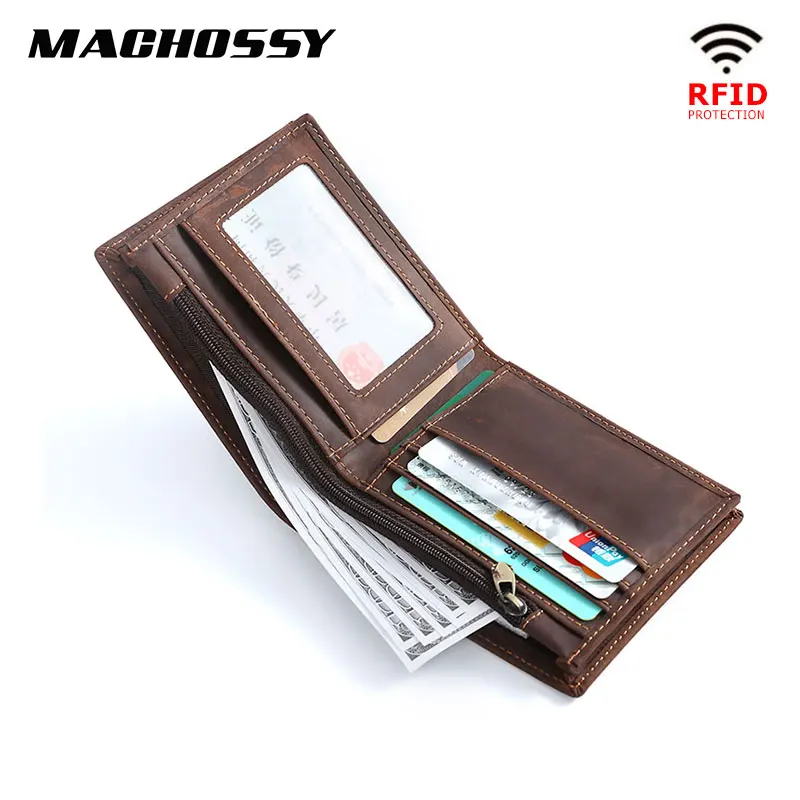 Новый RFID бумажник из натуральной кожи мужской короткий кошелек для монет