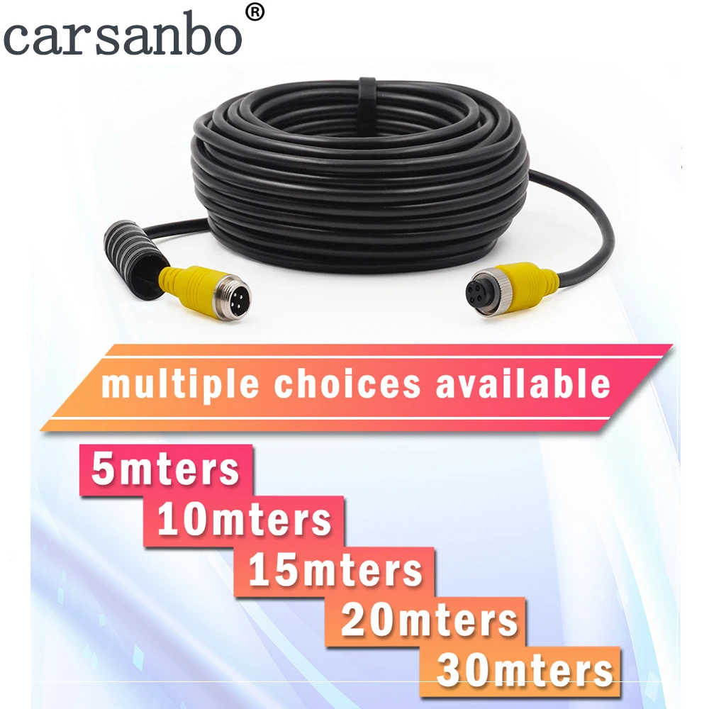 Cansanbo 3 м/5 м/10 м/15 м/20 м/с возможностью погружения на глубину до 30 м видео Выход кабель 4-контактный разъем для парковки автомобиля монитор подключение к автомобильному сзади Камера