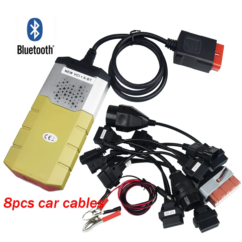 Золотой VD TCS CDP PRO Plus Bluetooth,0 Keygen OBD OBD2 для автомобилей грузовиков для delphis vd ds150e cdp vci инструмент для диагностики