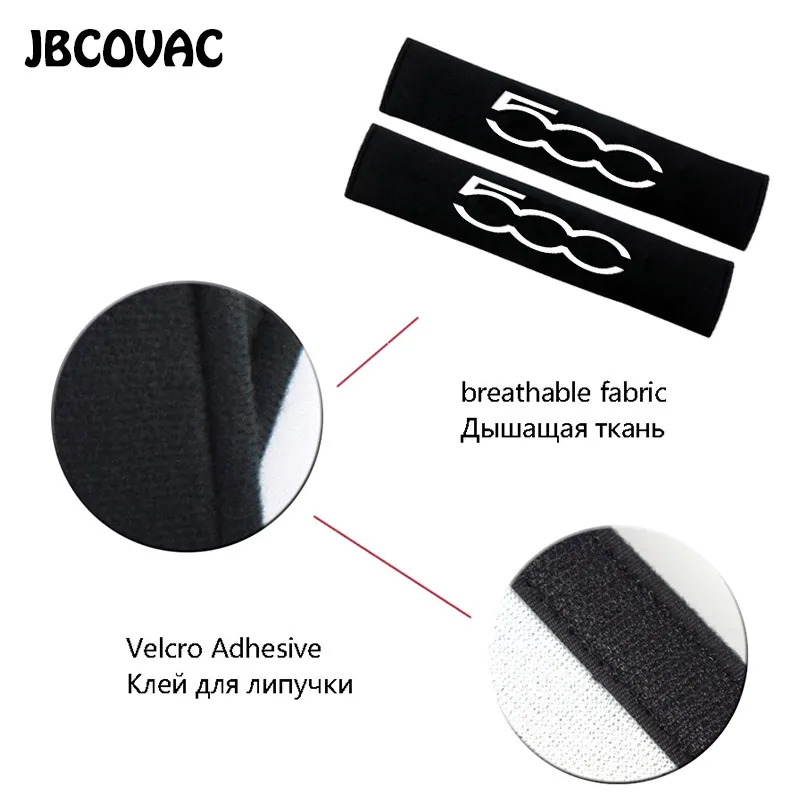 Car Seat Belt Cover Shoulder Pads Auto Interior Decoration Accessories Case for Fiat 500 124 for Abarth Punto Car Styling 2pcs