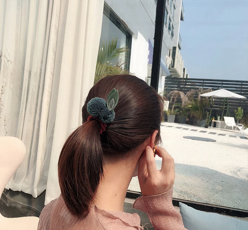 Корейские милые плюшевые кроличьи заколки для волос ручной работы, заколки для волос для девочек, эластичная резинка для волос, заколка для волос, аксессуары для волос