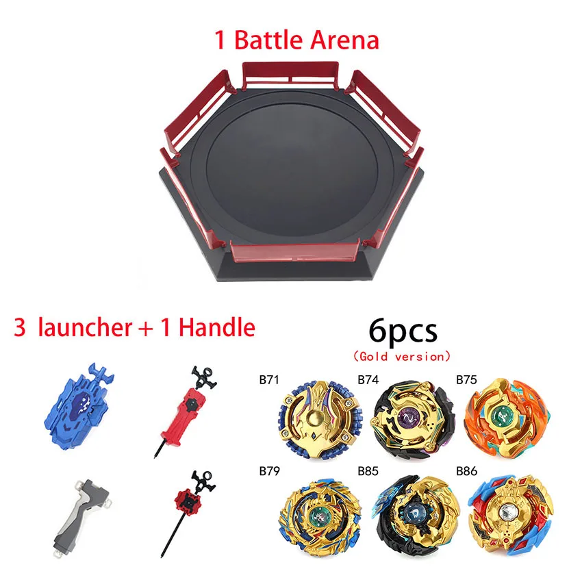 6pcs launcher arena Набор топов пусковые установки Beyblade игрушки Toupie Металл God Burst волчок Bey Blade Blades игрушки bay blade bables - Цвет: 6pcs launcher arena