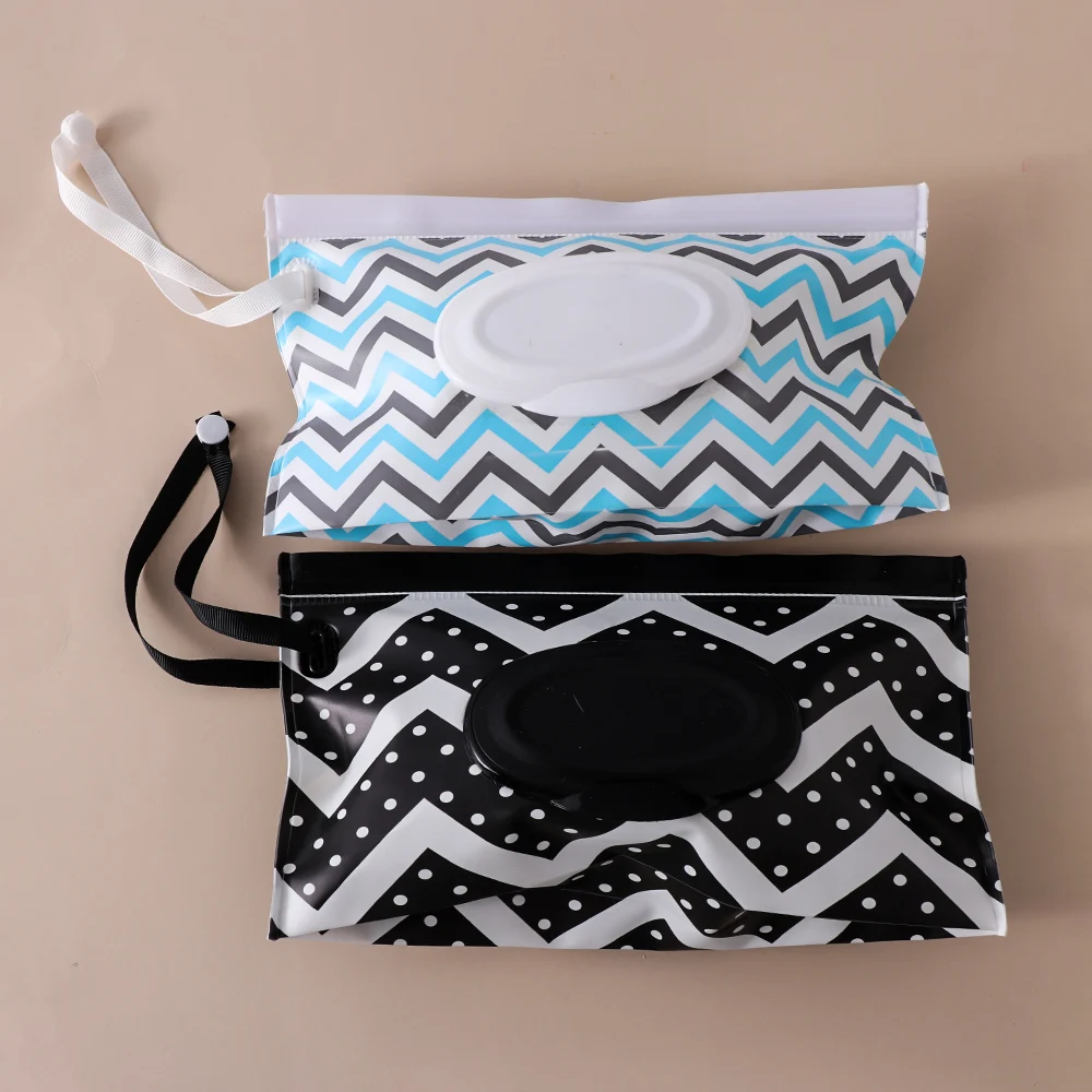 

24*14cm Easy-carry Wet Wipes Bag Snap Strap Clamshell Cosmetic Pouch Cleaning Wipes Case Napkin Storage Box Cleaning Supplies