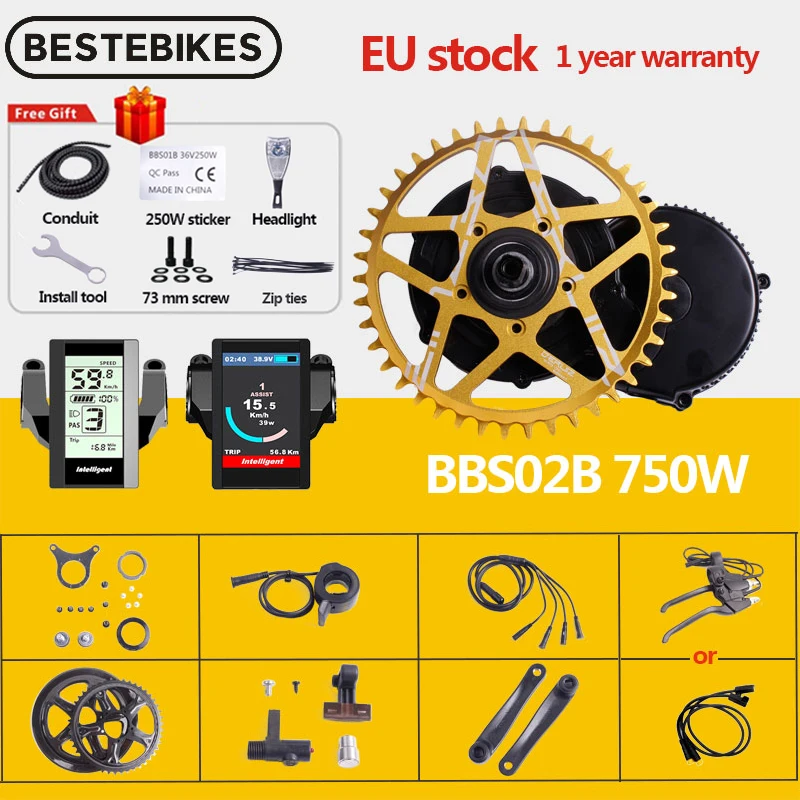 Bafang мотор BBS02B 750 Вт 48 В 8FUN BBS02 среднего привода электрический велосипед Ebike