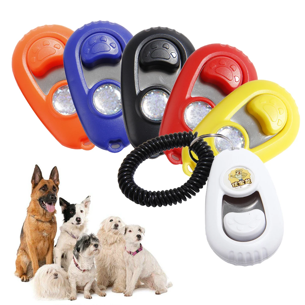 

Pets Cat Dog Training Universal Clicker Dogs Trainer Sound Obedience Aid Adjustable Wrist Strap Key Chain Pet Training Tools D40