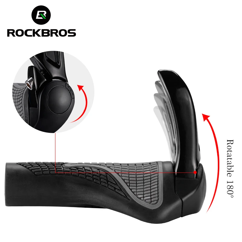 ROCKBROS Shockproof Rubber Cycling Handlebar Grips with Horns