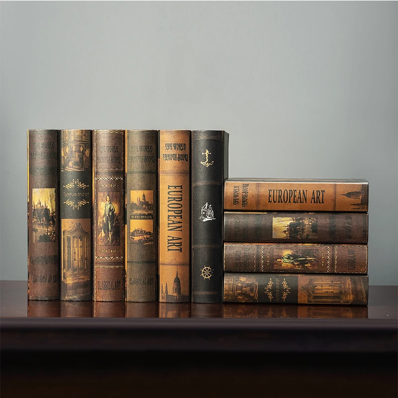 Европейские искусственные в стиле ретро украшения для книг книжные декорации книжные полки книжные шкафы реквизиты книжные модели