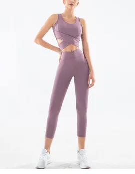 

Yoga Suit Women's Fitness Top Shockproof Sports Vest Hip Tights Two-piece set