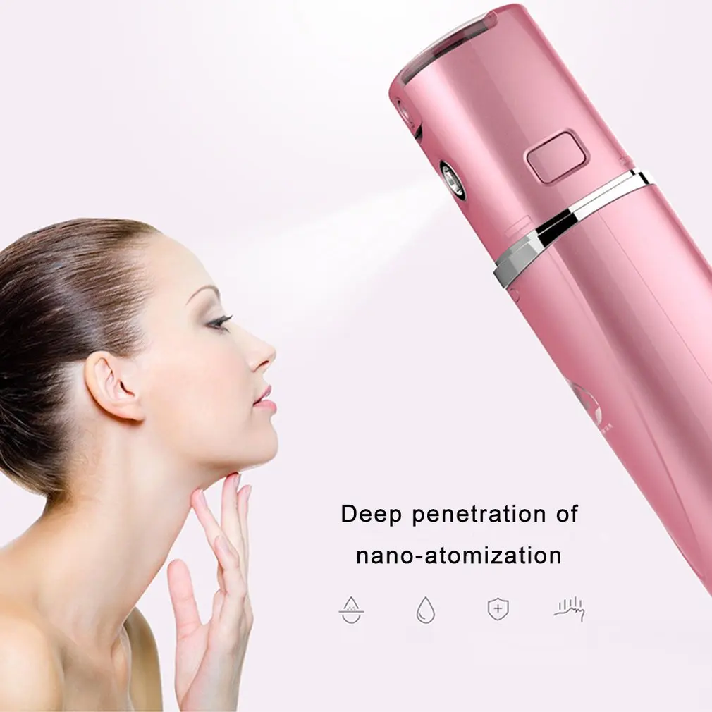 

Usb Rechargeable Nano Spray Instrument Essence Atomizer Household Handheld Cold Sprayer Nano Spray Instrument Water Meter