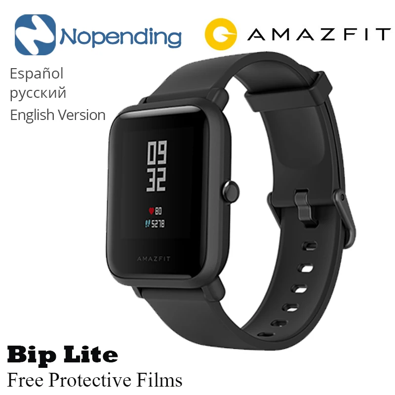 Смарт часы AMAZFIT Bip Lite несколько видов спорта глобальная версия в режиме ожидания